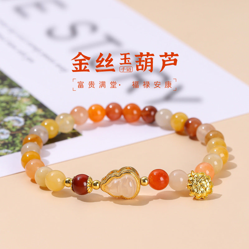 Jingdong Jewelry Natural Crystal Bracelet Jade New Chinese Style Fresh Tassel Bracelet for Girls and Best Friends Agate Bracelet