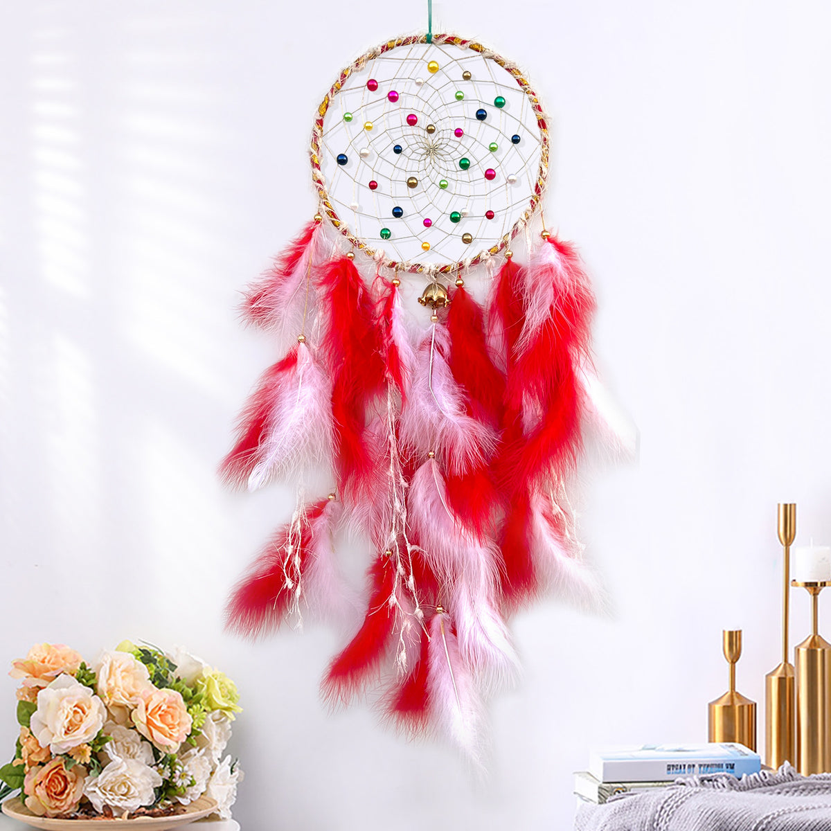 Scenic Spot Hot Selling Dream Catcher Feather Hanging Decoration Wind Bell Room Decoration Air Pendant Creative Gift for Girls