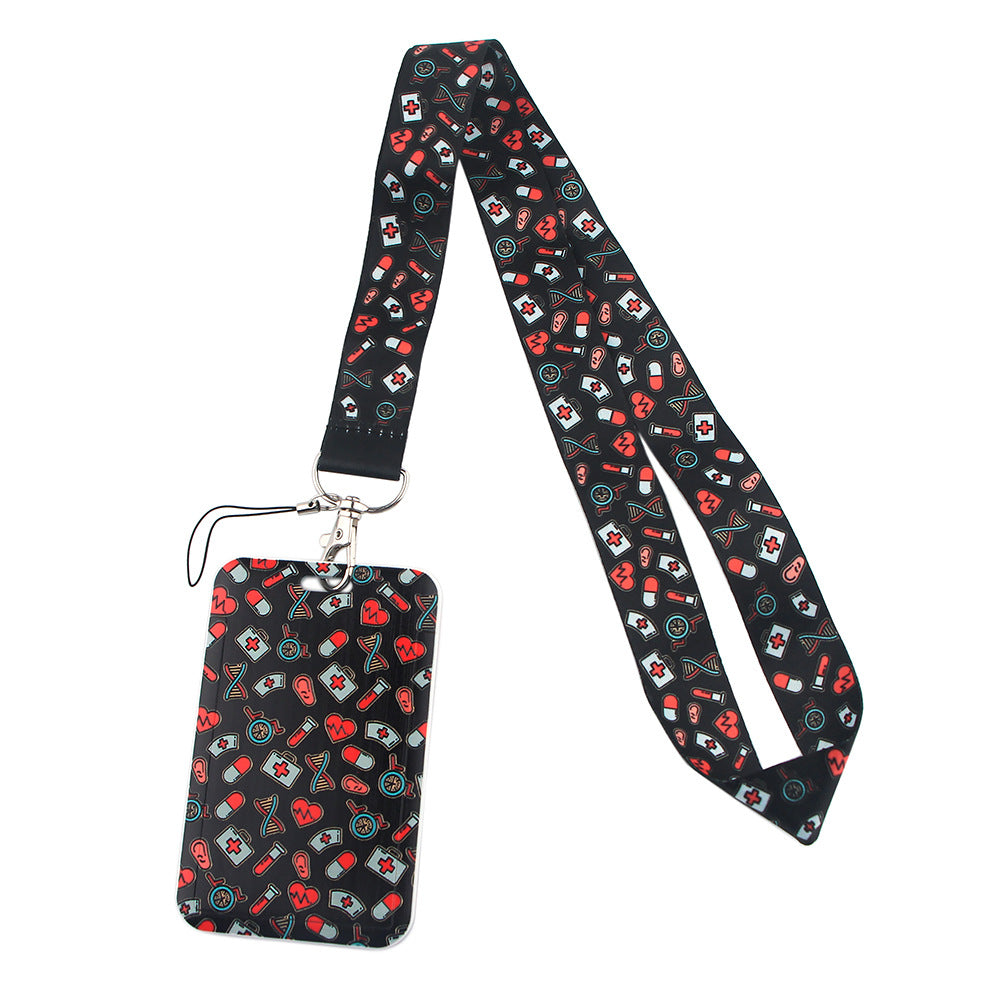 Doctor Pills Cat Mobile Phone Lanyard Card Set Combination Bus Card Factory Brand Work Medical Lanyard Campus Card Pendant
