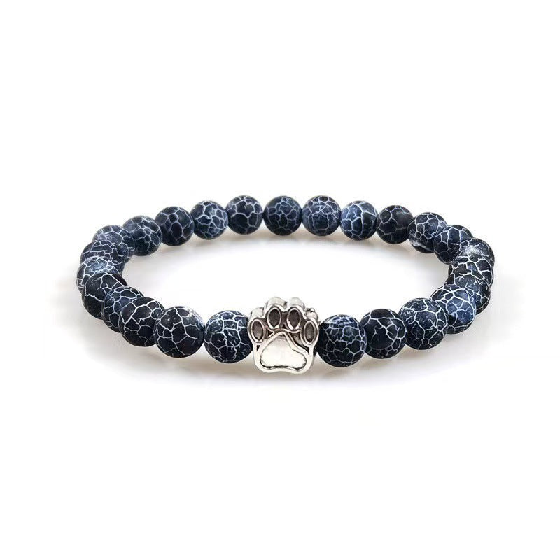 Direct manufacturer, popular on AliExpress: 8mm tiger eye stone, white turquoise, dog paw transparent elastic cord bracelet