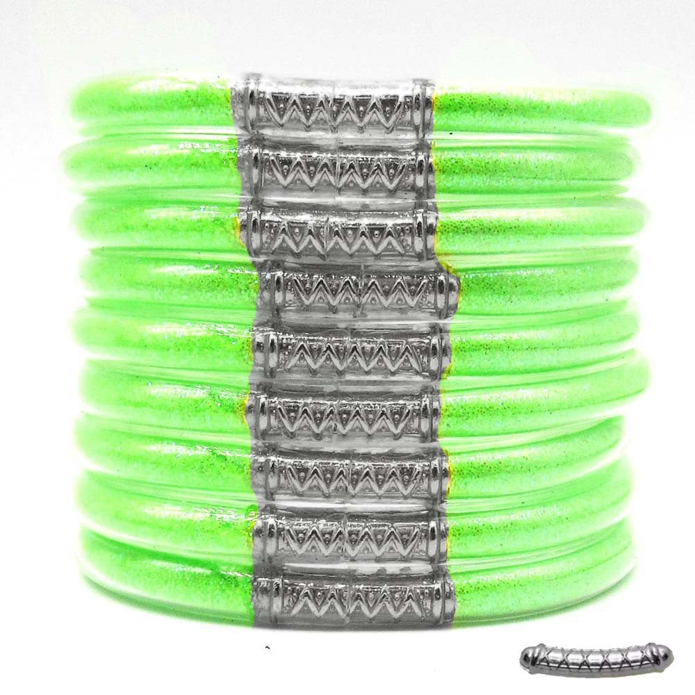 Cross-Border Hot-Selling 9-Layer Pvc Silicone Tube Gold Powder Bracelet Jelly Bangles Women's Bracelet Mixed Batch
