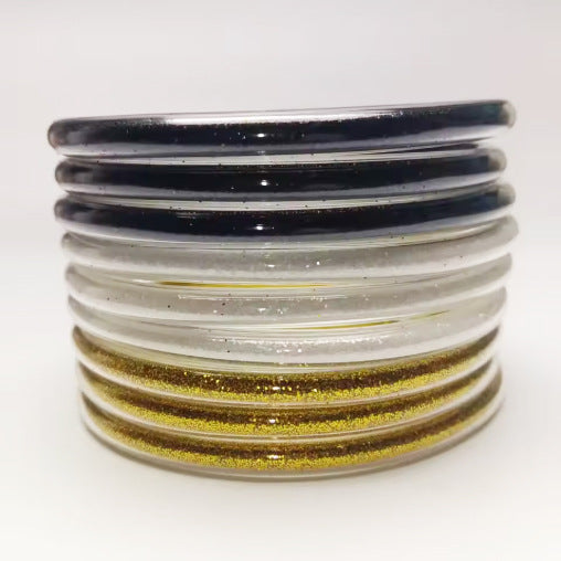 Amazon Best Selling Pvc Silicone Tube Gold Powder Bracelet Jelly Bangles Bracelet Cross-Border 9-Layer Bracelet Mix