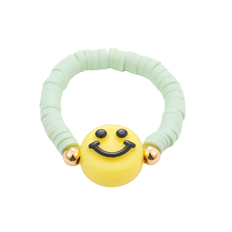 2PCs Mixed Color Beaded Star Smiley Multi-Row Stacked Summer Ring /Finger Rings/Toe Rings Set for Women