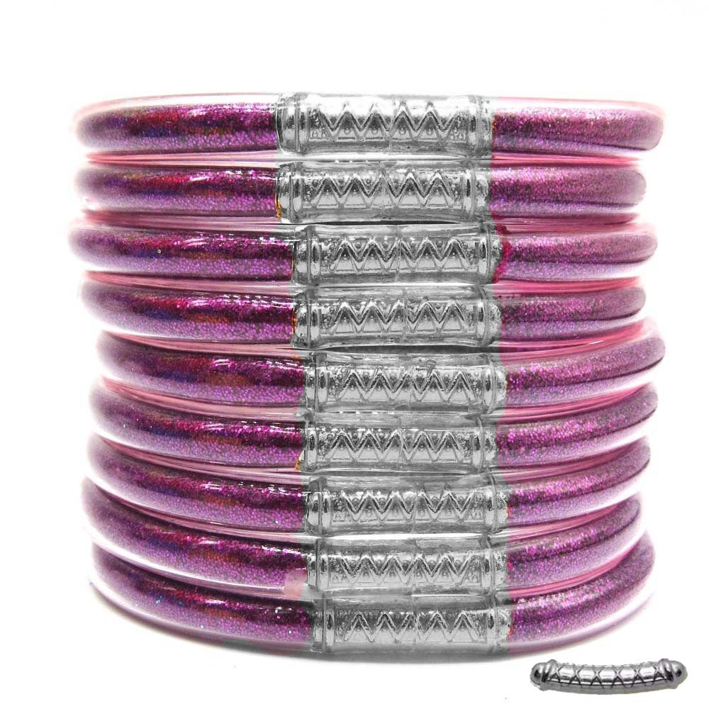 Cross-Border Hot-Selling 9-Layer Pvc Silicone Tube Gold Powder Bracelet Jelly Bangles Women's Bracelet Mixed Batch