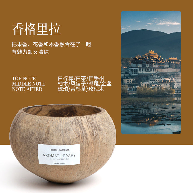 Xizang Coconut Shell Scented Candle Gift Box Niche High-End Atmosphere Bedroom Incense Fresh Sea Breeze Series Souvenirs