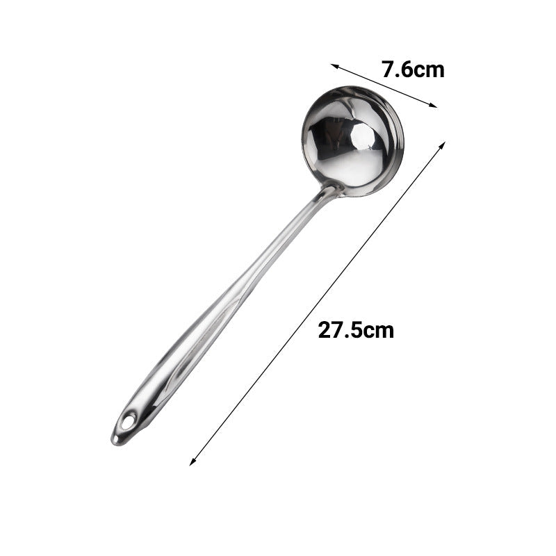 Stainless steel spatula soup spoon Colander household kitchen cooking frying shovel Spoon hot pot spoon stainless steel double line kitchenware suit