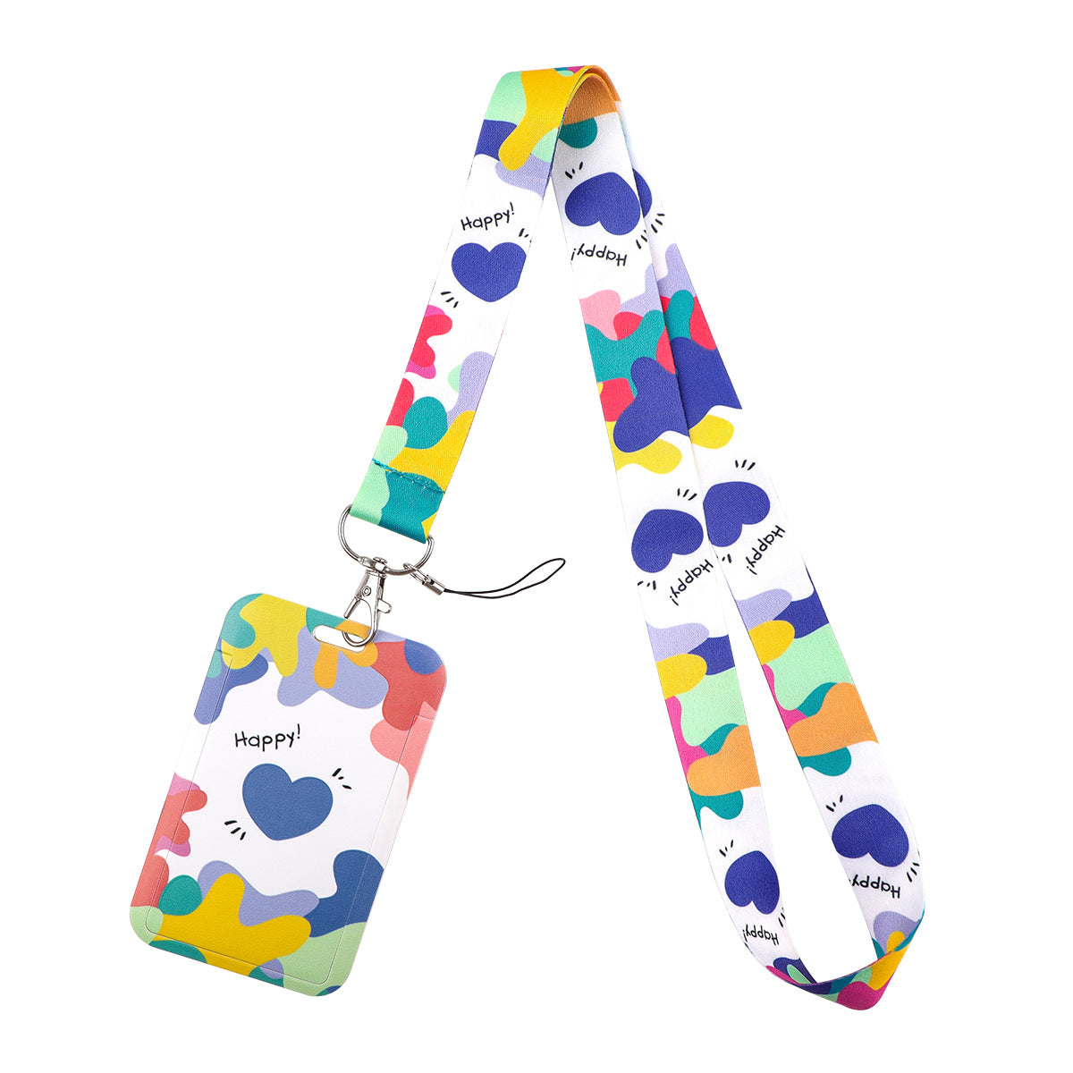 New Heart-Shaped Mobile Phone Lanyard Card Holder Student Bus Card Exhibition Id Personalized Trendy Hard Shell Protective Cover