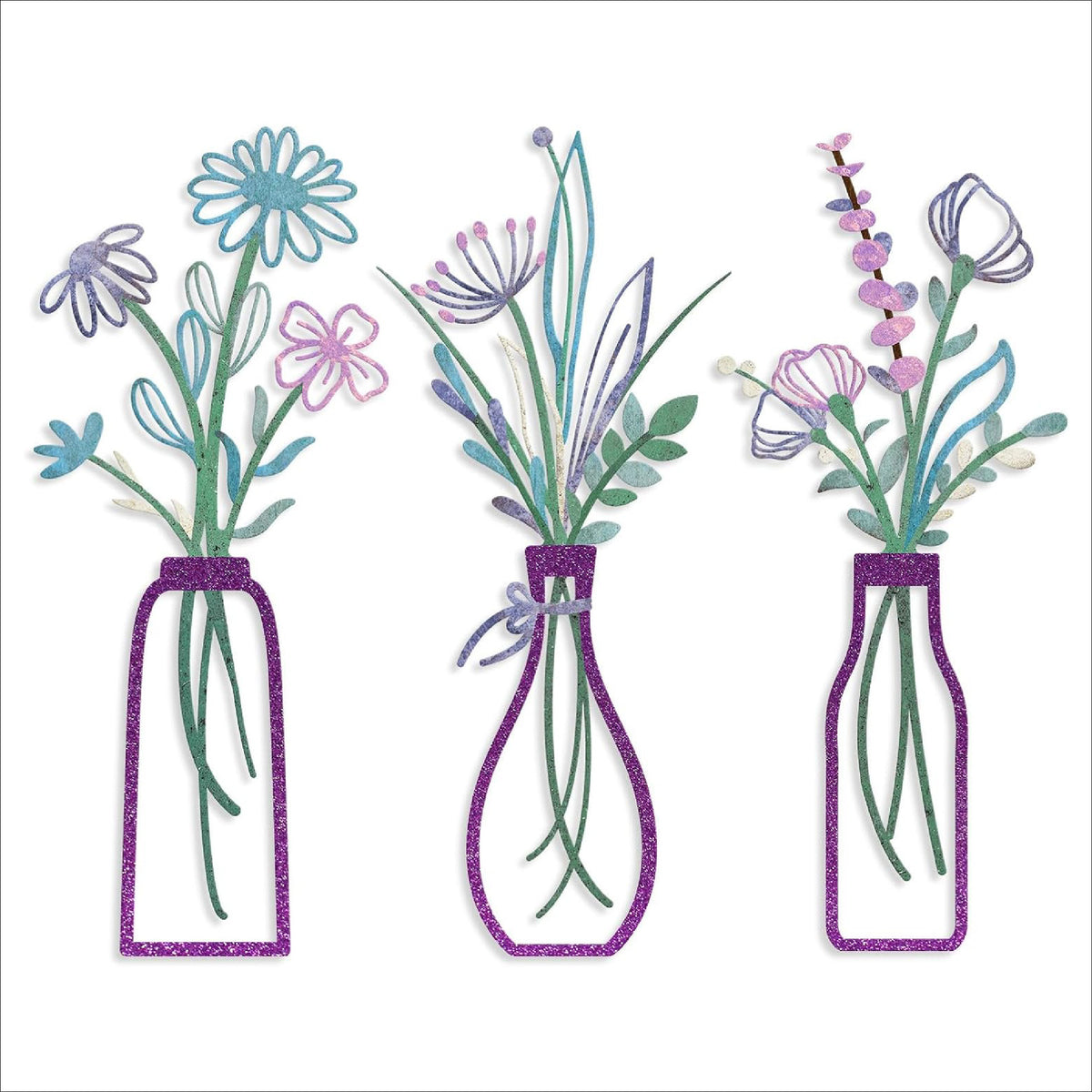 Amazon Three-Piece Metal Flower Wall Decoration Flower Home Bedroom Iron Painting Metal Vase Wall Hanging