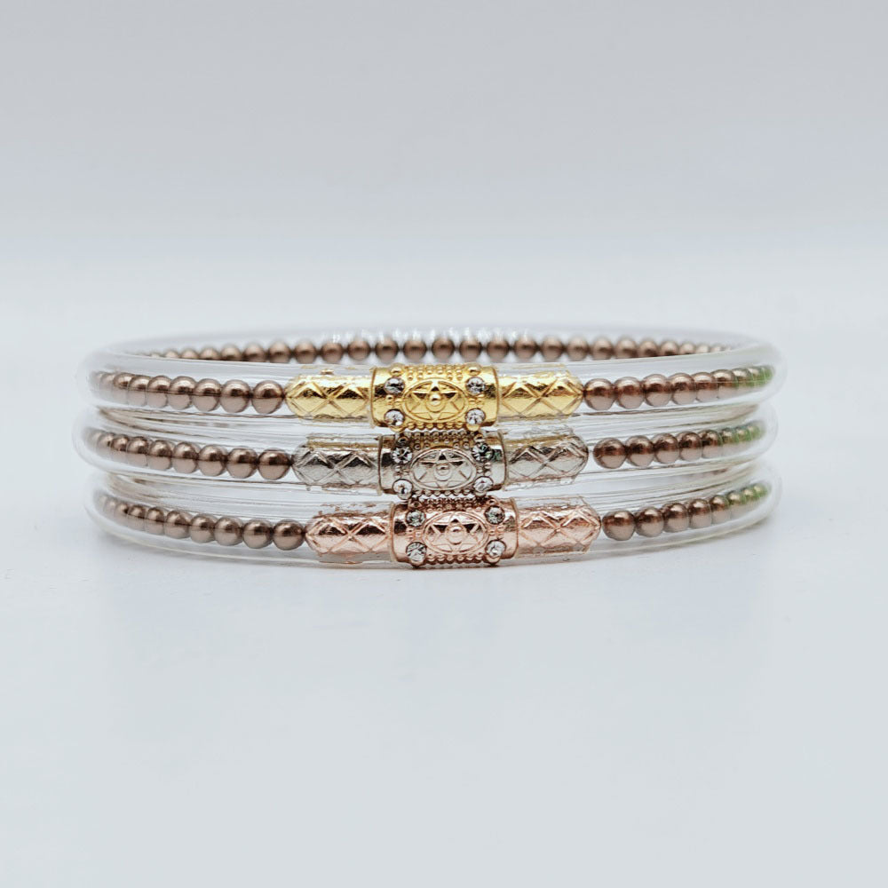 Alloy Rhinestone Plastic Silicone Tube Six-Pointed Star Pearl Bracelet Jelly Bangles Bracelet