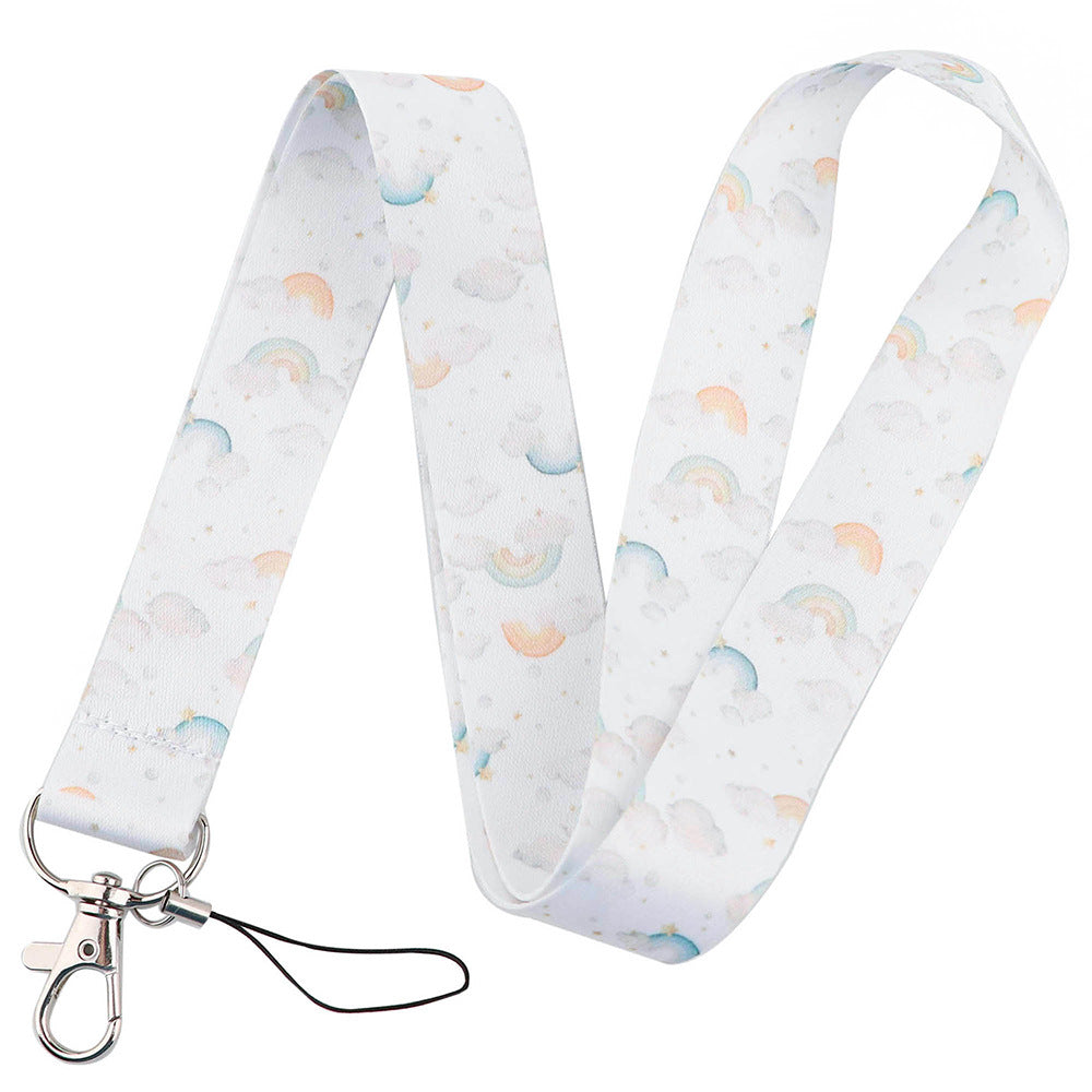 Set of 5 Pcs Bohemian Rainbow Series Mobile Phone Lanyard Card Case U Disk ID Card Camera Key Anti-lost  Lanyards