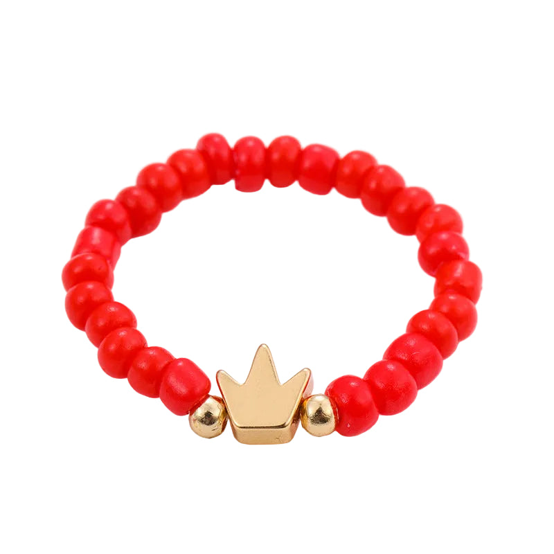 2PCs Mixed Color Beaded Star Smiley Multi-Row Stacked Summer Ring /Finger Rings/Toe Rings Set for Women