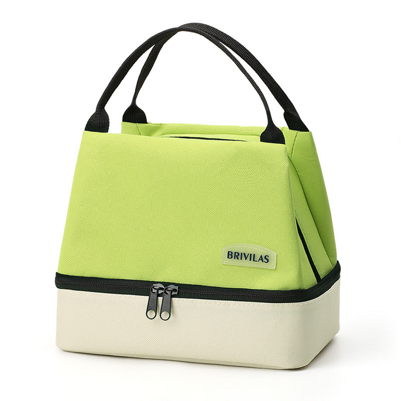 New Dopamine Large-Capacity Double-Layer  Aluminum Foil Thickened Portable Picnic Bag Office Worker Insulated Lunch Bag