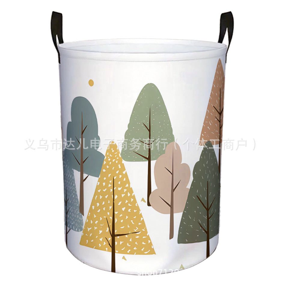 Amazon's Best-Selling Cross-Border Product, Four-Season Dirty Laundry Basket for Home and Dormitory, Foldable Round Dirty Laundry Basket, Large Storage Basket