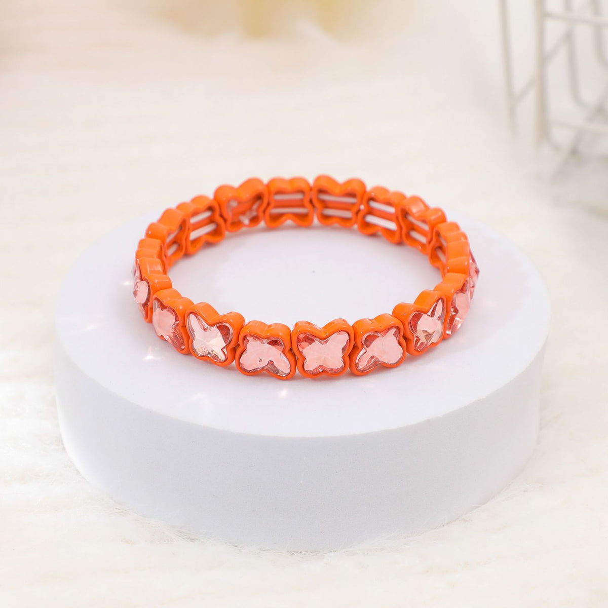 Colorful Candy Dopamine Bracelet for Women, Fresh Butterfly Alloy Bracelet DIY Manufacturer Wholesale