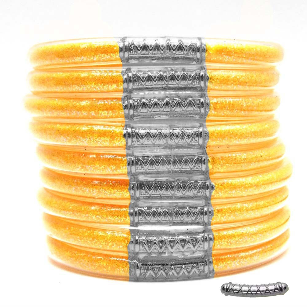 Cross-Border Hot-Selling 9-Layer Pvc Silicone Tube Gold Powder Bracelet Jelly Bangles Women's Bracelet Mixed Batch