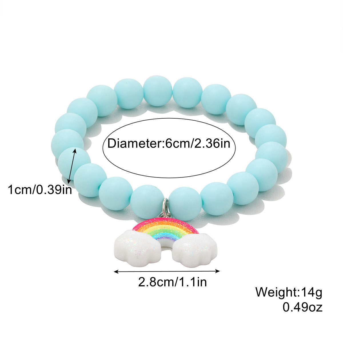 Bohemian Heart-Shaped Acrylic Cute Pink Letter Bracelet Colorful Beaded Bracelet Set