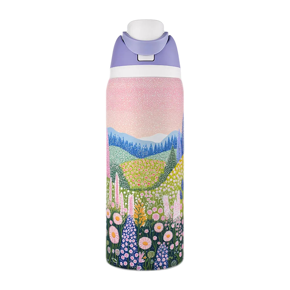 Water Cup 304 Vacuum Stainless Steel Thermos Cup Portable Satchel Straw Double Drink Sports Water Bottle for Men and Women