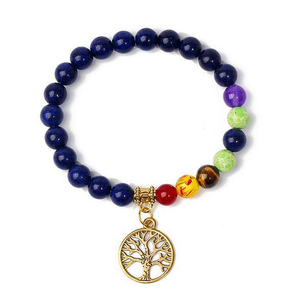 8mm black stone volcanic stone tag life tree shining stone lapis lazuli yellow tiger eye stone yoga bracelet supply d32