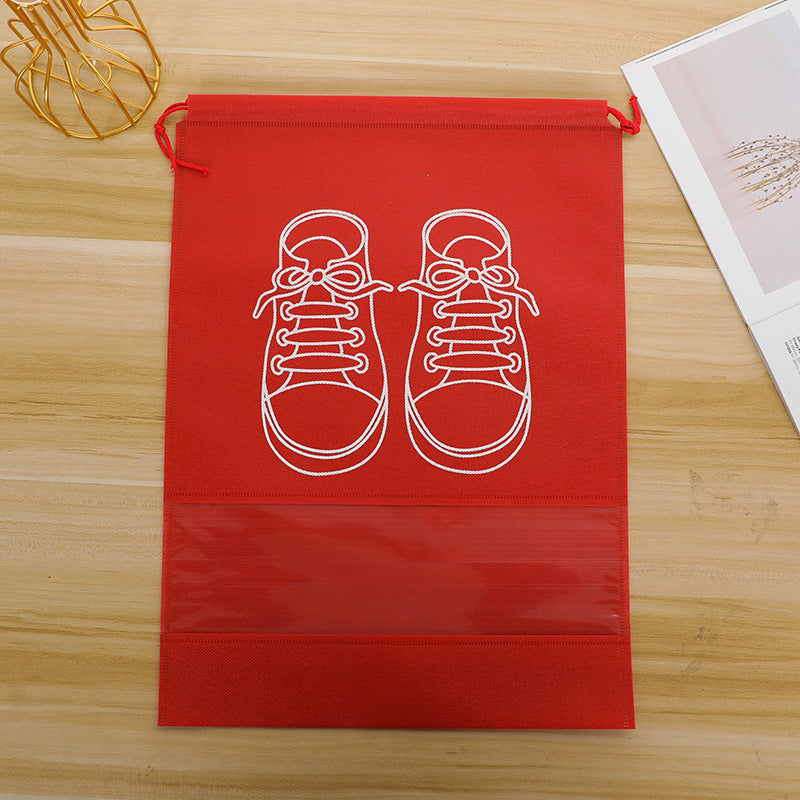 In-Stock Non-Woven Fabric Shoe Storage Bags, Shoe Storage Drawstring Dust-Proof Bags with Zipper