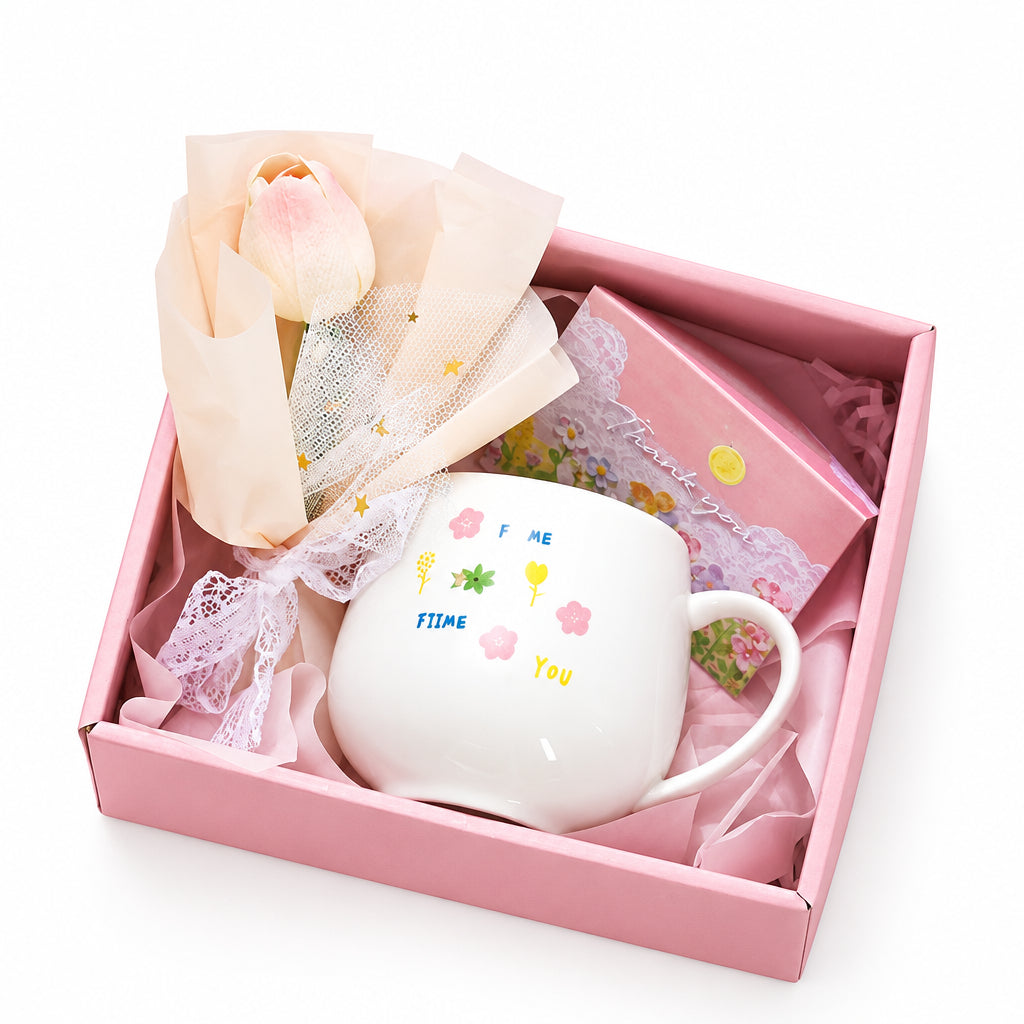 Birthday Gift Small Fresh Tulip Cup Ceramic Cup Girl's Heart Accompanying Gift for Best Friends Practical Mug