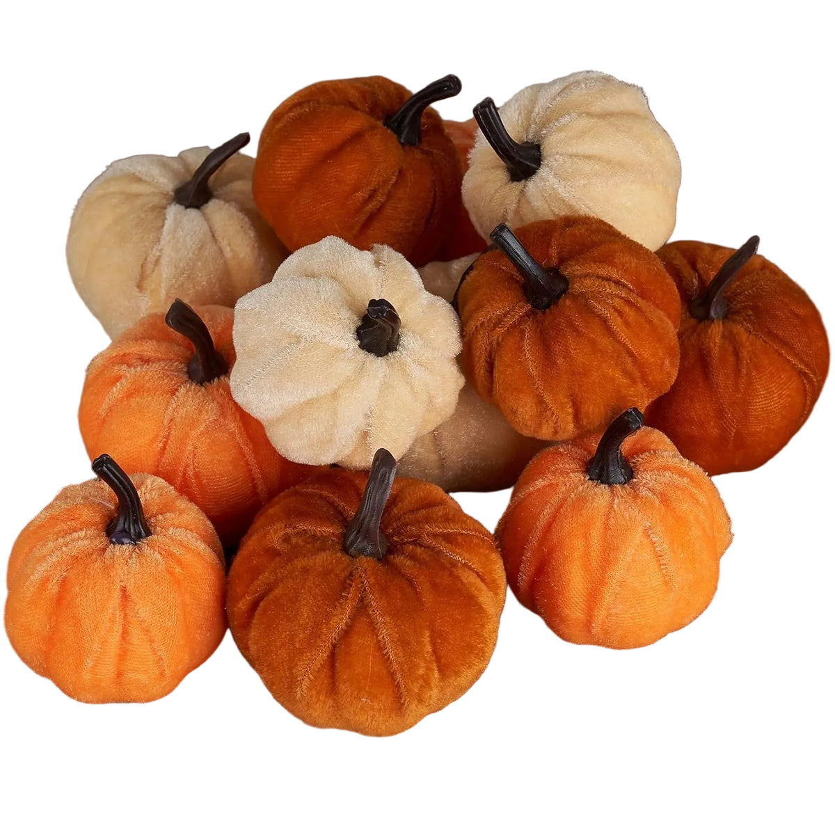 Simulated Velvet Small Pumpkin Ornaments Autumn Harvest Decorations Halloween Holiday Props Set