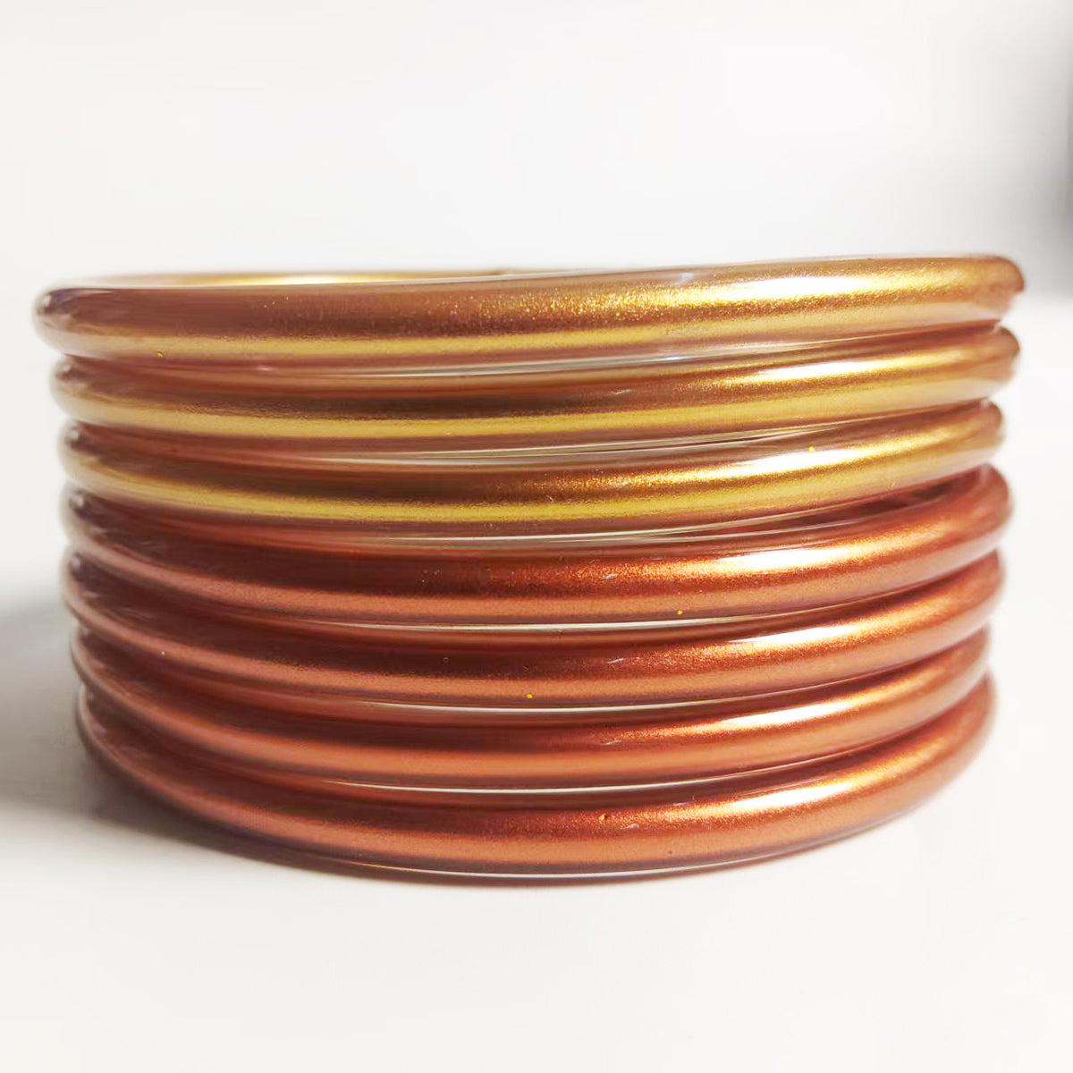 Amazon's Best Selling Pvc Silicone Tube Gold Powder Bracelet Cross-Border Jelly Bangles Popular Bracelet 7 Layers