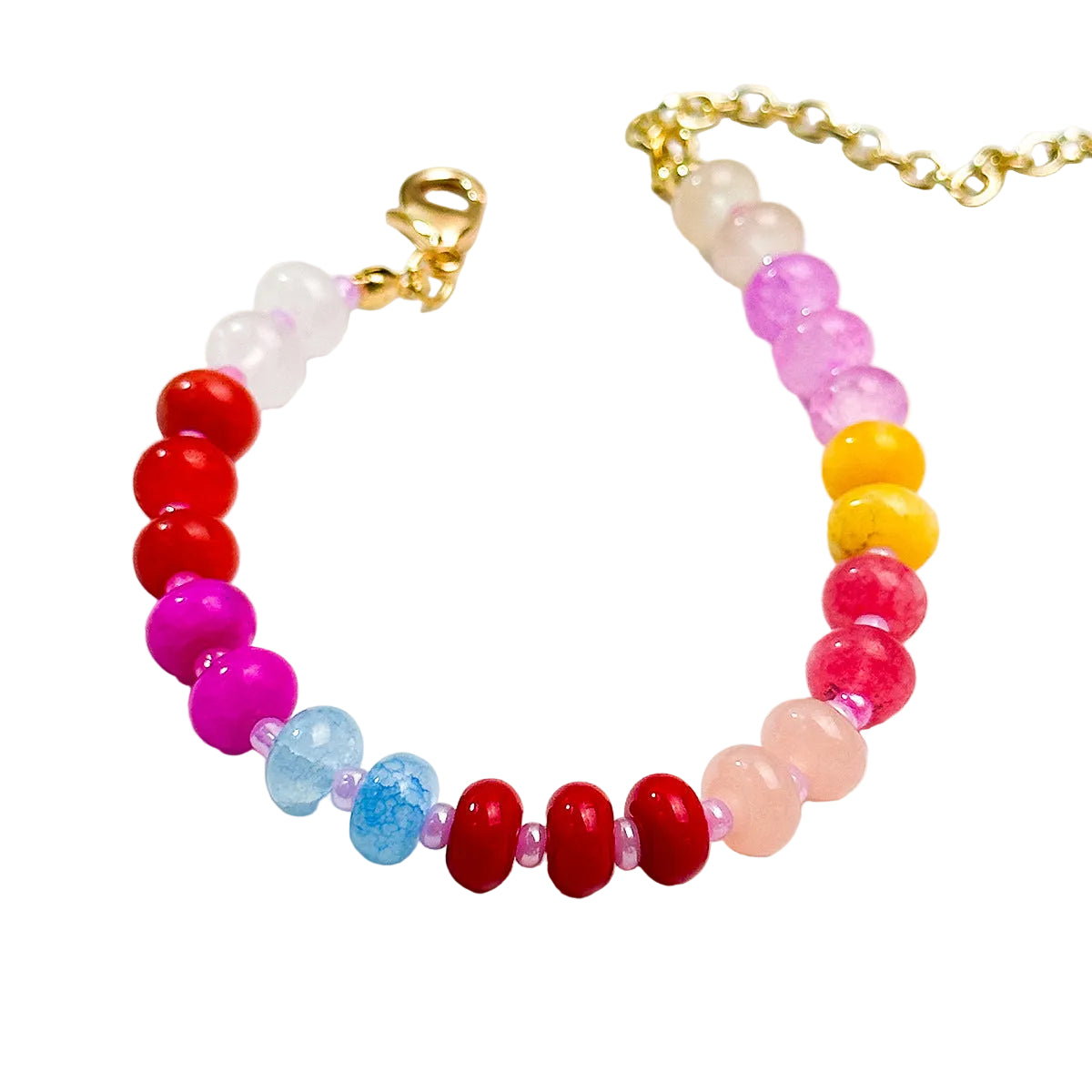 Colorful Natural Stone Beaded Bracelet/Niche Ins-Style Stackable Jewelry, Candy-Colored Versatile Friendship Bracelet