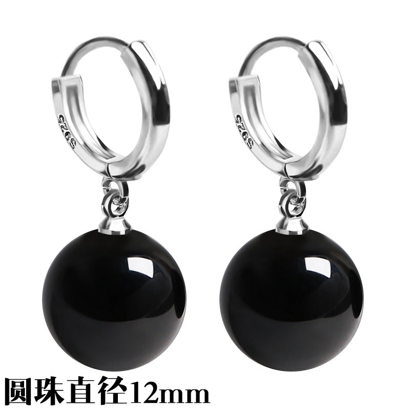 Silver-Plated Earrings Imitation 925 Natural Agate Pearl Earrings Long Female Korean Style Fashion Popular Earrings Jewelry Earrings