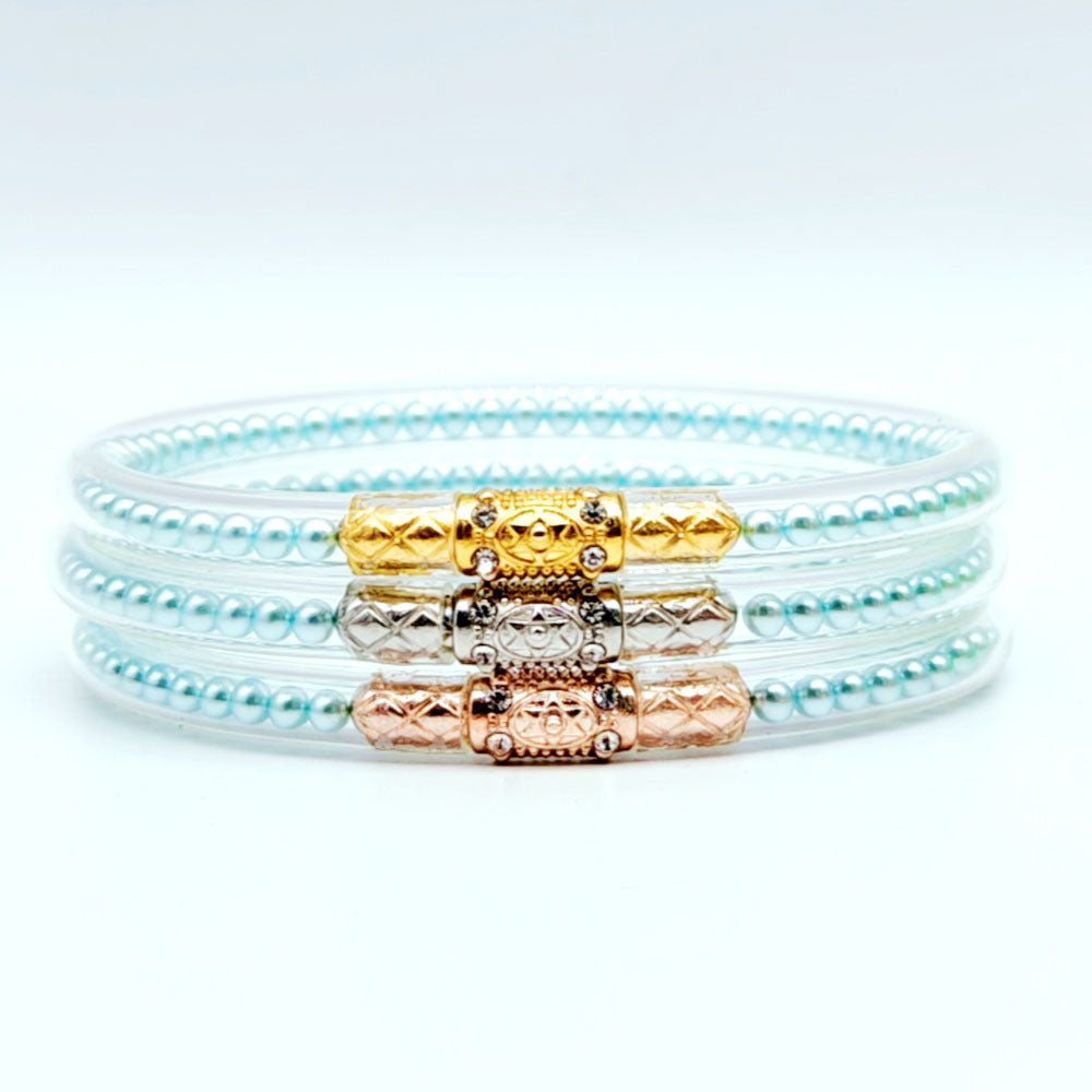 Alloy Rhinestone Plastic Silicone Tube Six-Pointed Star Pearl Bracelet Jelly Bangles Bracelet