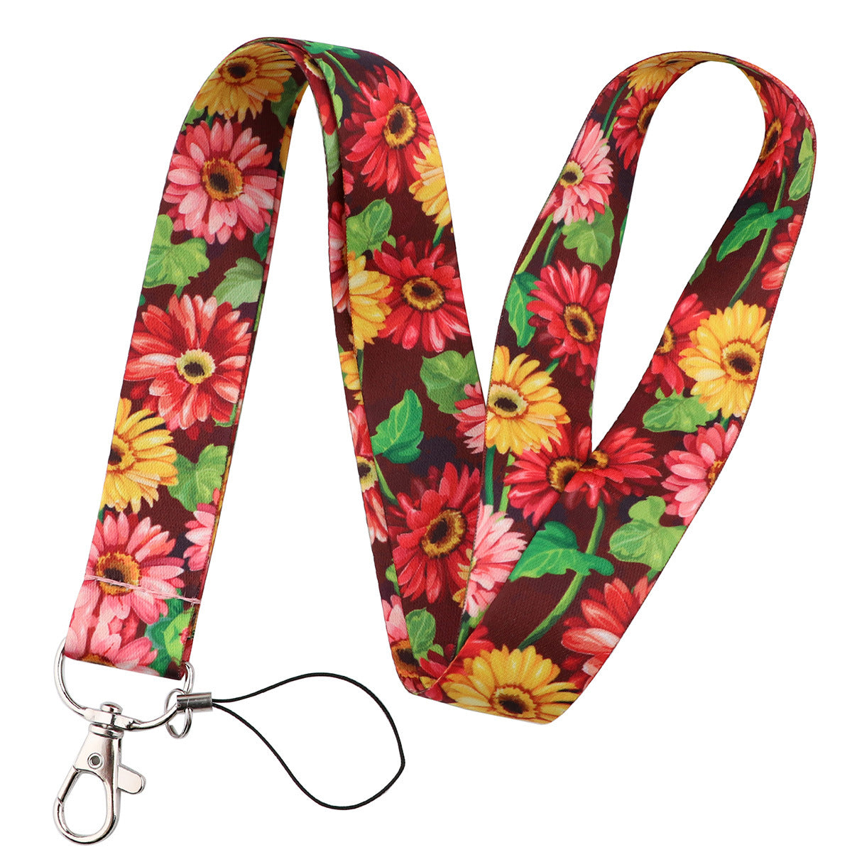 Set of 3 Pcs Sunflower Daisy Mobile Phone Lanyards /Camera Tag Hanging Neck Key Chain Campus Bus Anti-Lost Id Wristband