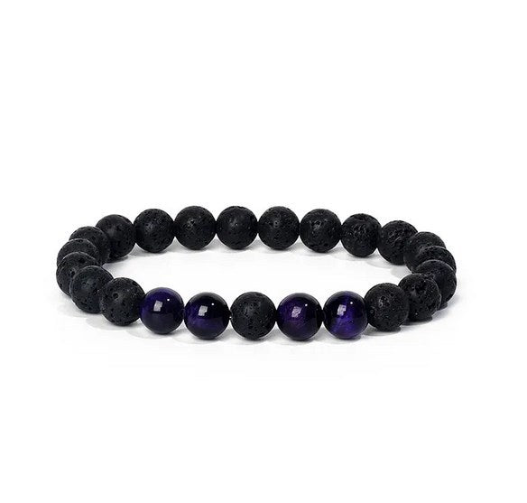 8mm Tiger Eye Stone volcanic stone female gift yoga bracelet DIY agate beads bracelet cross-border supply f21