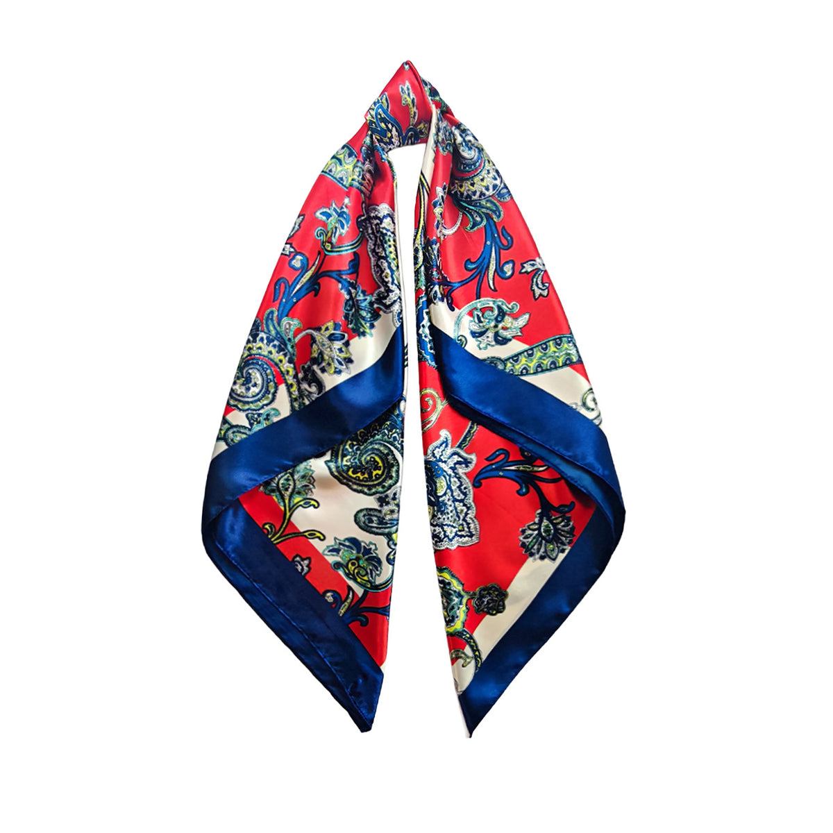 90cm Paisley Silk Scarf for Women, Trendy and Versatile, European and American Style, Imitation Silk Paisley Headscarf Wholesale