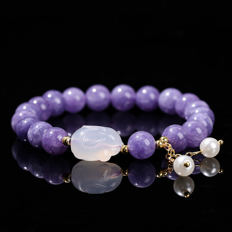 Jingdong Jewelry Natural Crystal Bracelet Jade New Chinese Style Fresh Tassel Bracelet for Girls and Best Friends Agate Bracelet