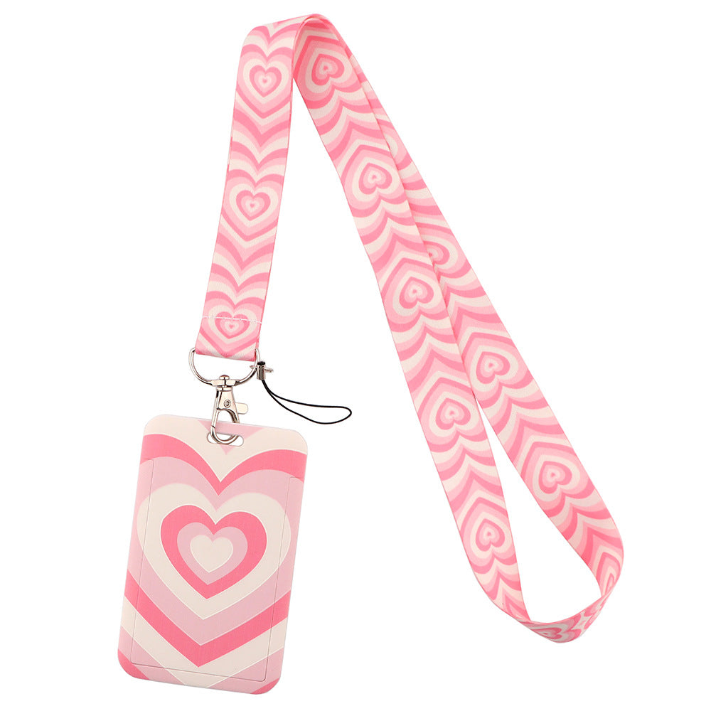 Rainbow Series Mobile Phone Hanging Rope Card Set U Disk Hanging Rope Ribbon Work Bus Listing Plastic Hard Card Set