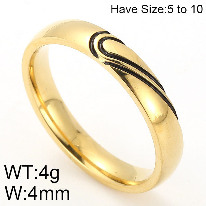 Qixi gift Korean style new titanium steel heart-shaped couple ring creative couple ring in stock wholesale