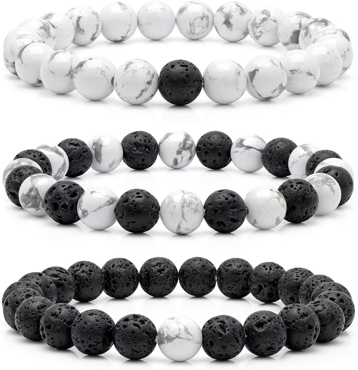 New European and American Trendy Jewelry: Gravel Bead Bracelet, Pink Crystal, Tiger Eye, Agate Stone Combination Set, Elastic Bracelet