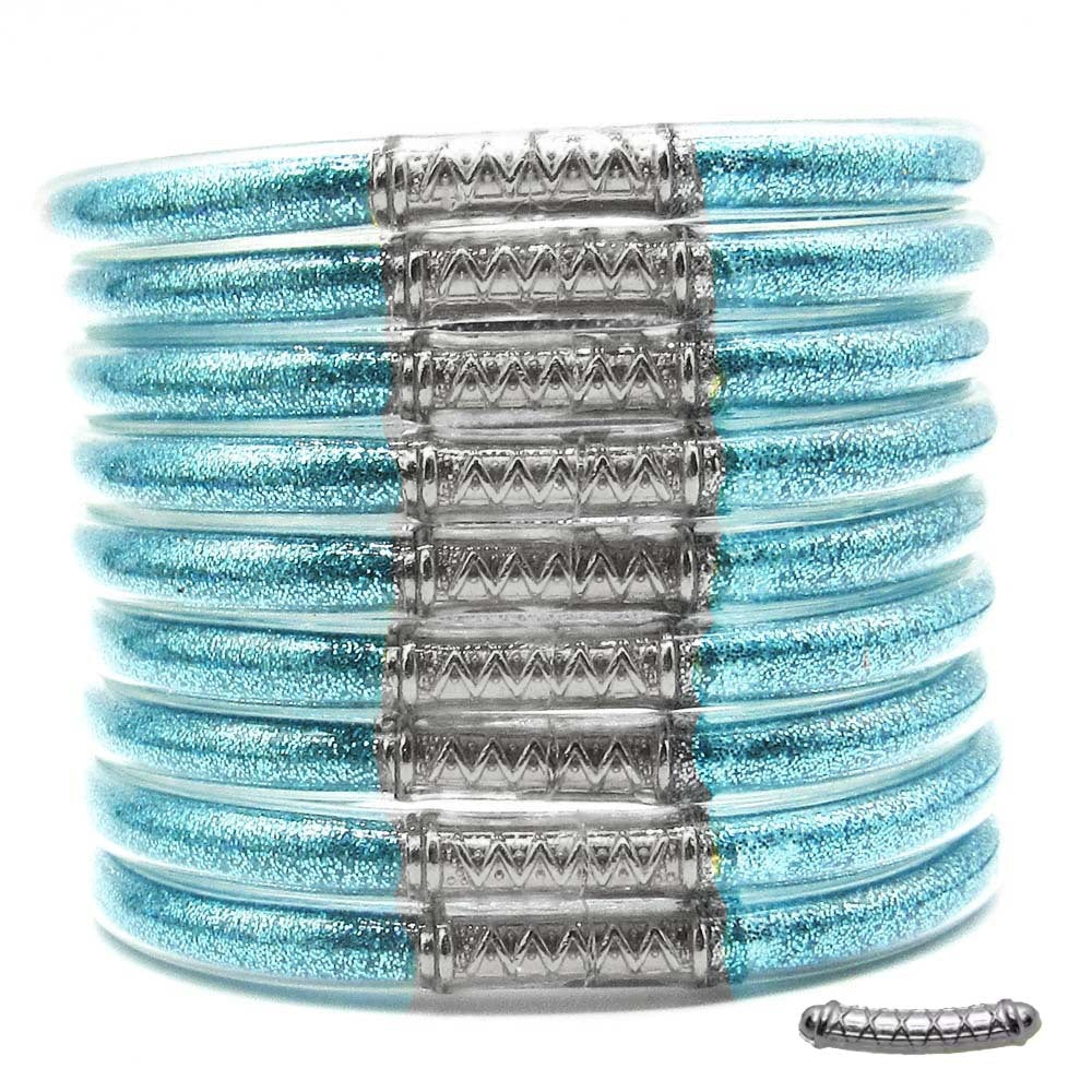 Cross-Border Hot-Selling 9-Layer Pvc Silicone Tube Gold Powder Bracelet Jelly Bangles Women's Bracelet Mixed Batch