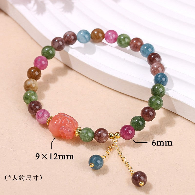 Jingdong Jewelry Natural Crystal Bracelet Jade New Chinese Style Fresh Tassel Bracelet for Girls and Best Friends Agate Bracelet