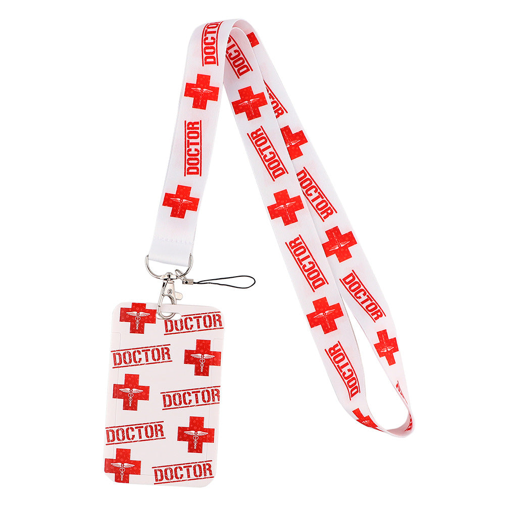 Doctor Pills Cat Mobile Phone Lanyard Card Set Combination Bus Card Factory Brand Work Medical Lanyard Campus Card Pendant