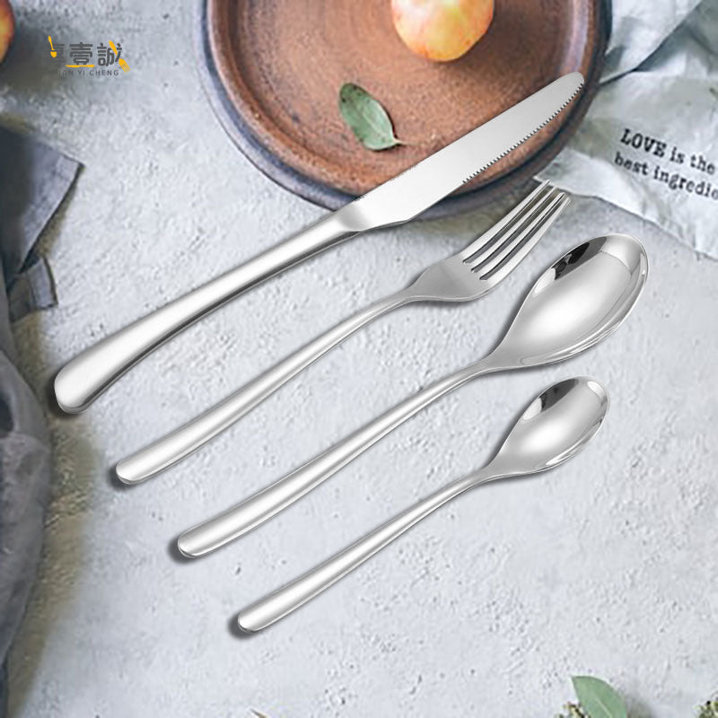 Stainless Steel Moonlight Series Western Food Tableware Set Nordic Style Knife, Fork and Spoon Four-piece Set Hotel Gift Tableware