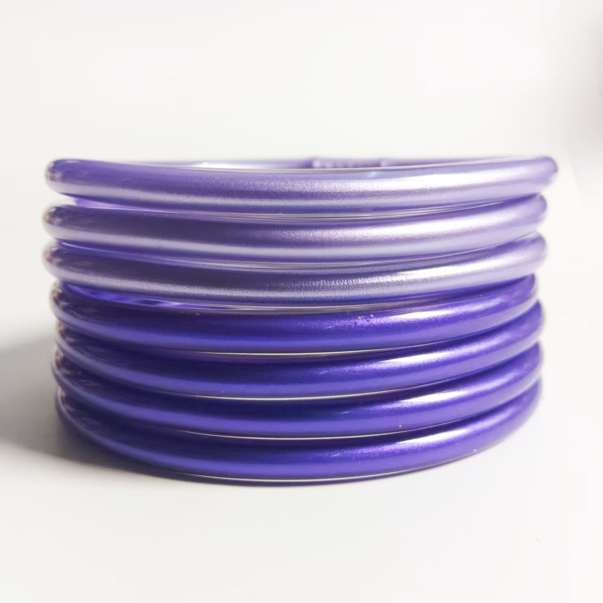 Amazon's Best Selling Pvc Silicone Tube Gold Powder Bracelet Cross-Border Jelly Bangles Popular Bracelet 7 Layers