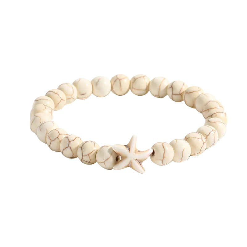 Starfish Handmade Beaded Bracelet, Fashionable Commuter Style Elastic Cord