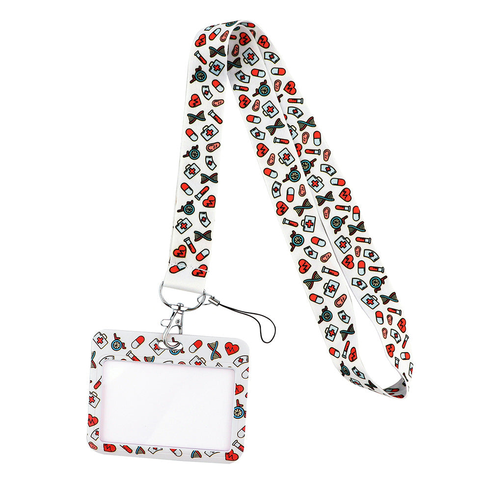 Doctor Pills Cat Mobile Phone Lanyard Card Set Combination Bus Card Factory Brand Work Medical Lanyard Campus Card Pendant