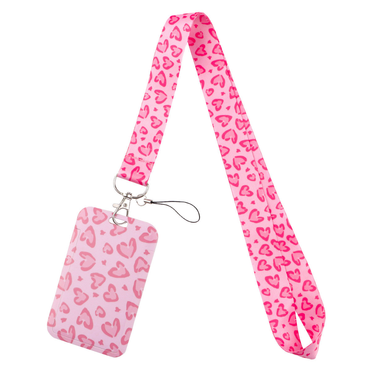 New Heart-Shaped Mobile Phone Lanyard Card Holder Student Bus Card Exhibition Id Personalized Trendy Hard Shell Protective Cover