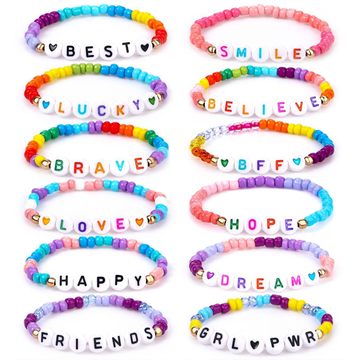 Mixed-Color Beaded Seed Bead Set Children's  Jewelry DIY Letter Friendship Bracelet