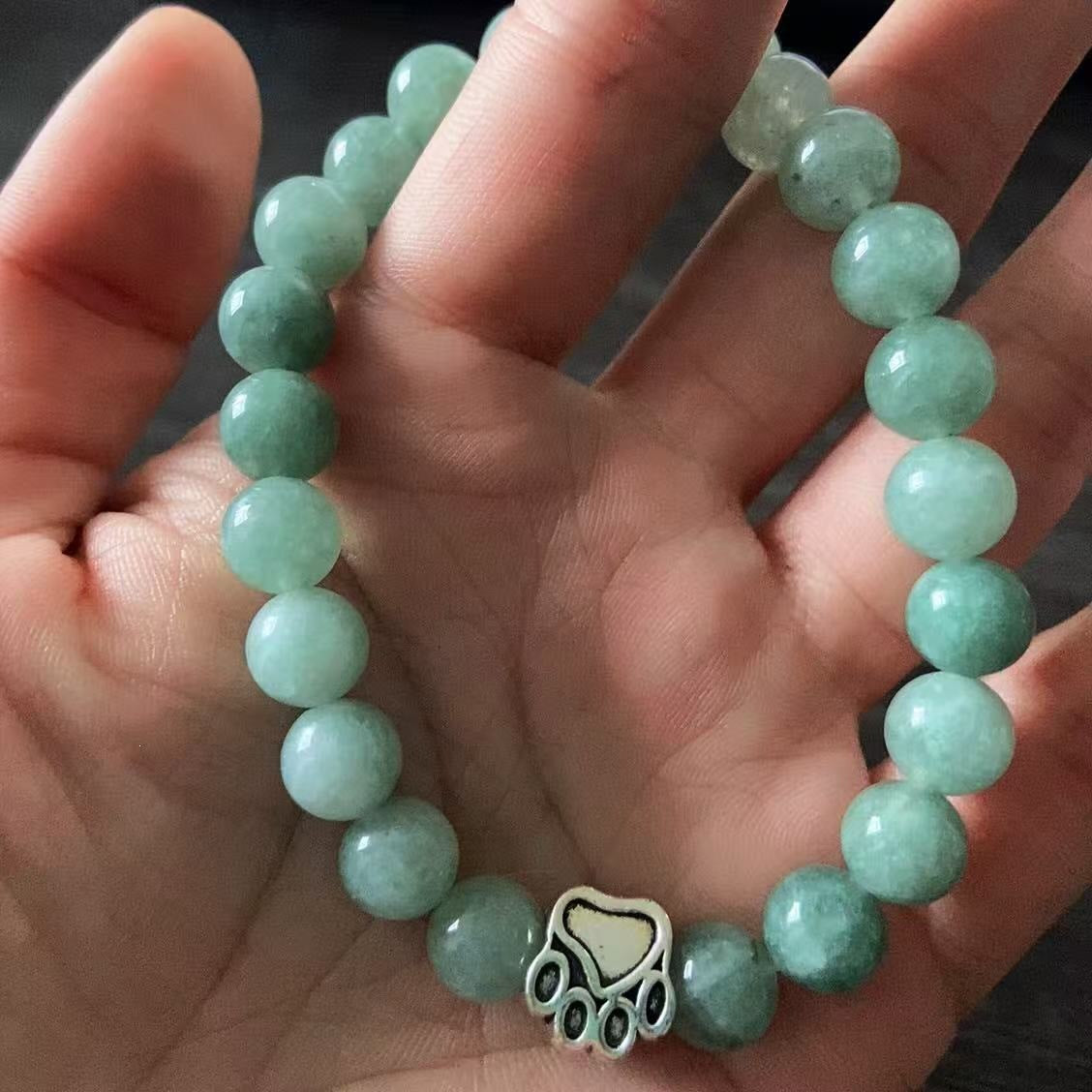 Direct manufacturer, popular on AliExpress: 8mm tiger eye stone, white turquoise, dog paw transparent elastic cord bracelet