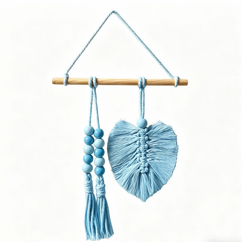 Creative Hand-Woven Cotton Rope Leaf Tapestry Bohemian Style Home Wall Decoration Room Wall Hanging Illustration Children
