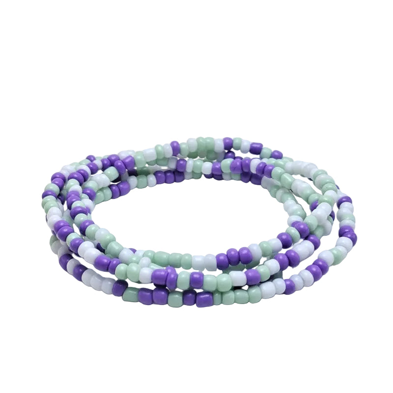Body Chain with Glass Seed Beads, Fashionable Magic Hand Fish Pendant Accessories, Elastic Handmade Beaded Jewelry Waist Chain