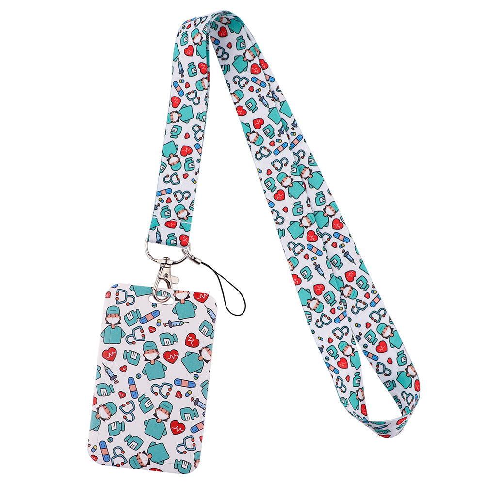 Doctor Pills Cat Mobile Phone Lanyard Card Set Combination Bus Card Factory Brand Work Medical Lanyard Campus Card Pendant