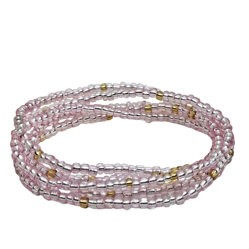 Body Chain with Glass Seed Beads, Fashionable Magic Hand Fish Pendant Accessories, Elastic Handmade Beaded Jewelry Waist Chain